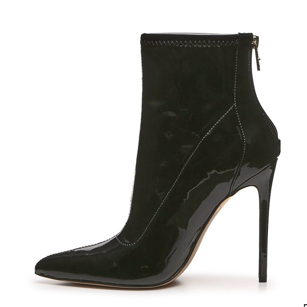 JLO patent leather ankle boots